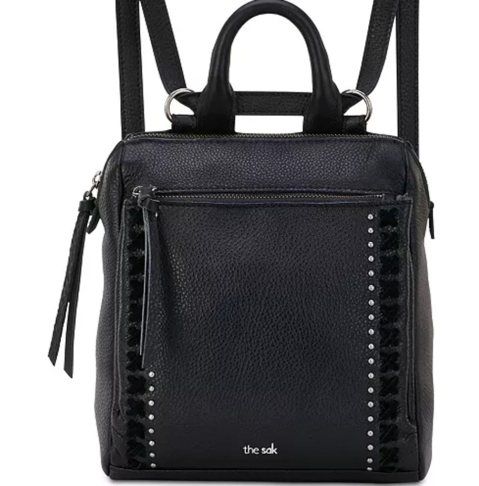 NWOT The Sak Loyola Convertible Small Black Leather Backpack